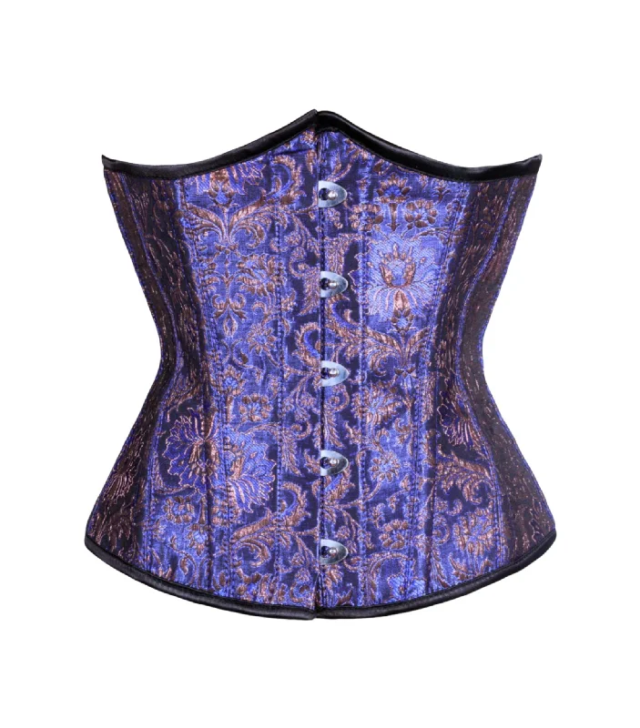 evening wear women bustiers and corsetsElisbat Blue Authentic Steel Boned Waist Reducing Underbust Corset