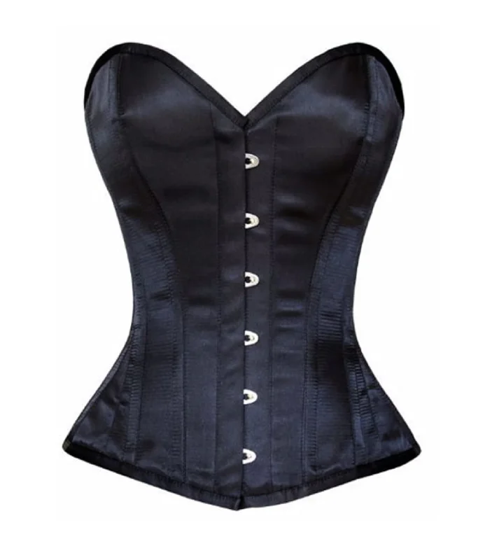 zip front women bustiers and corsets designBlack Satin Waist Reducing Over bust Corsets