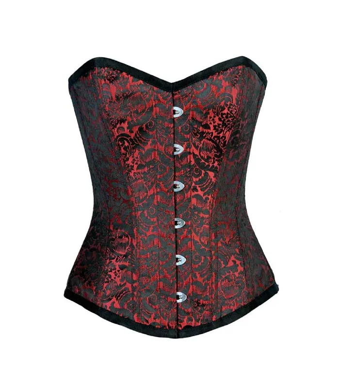 back lacing women bustiers and corsetsRed Brocade Authentic Overbust Corset