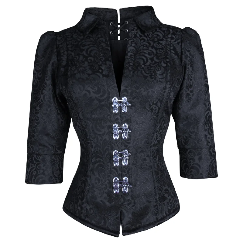 burlesque women bustiers and corsetsBlack brocade corset shirt