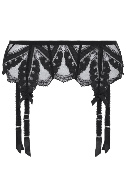 handmade women garters craftsmanshipAlysia Suspender - Black