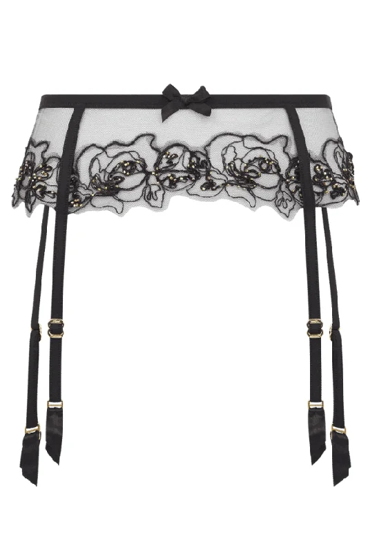 bridal women garters with laceLindie Suspender - Black