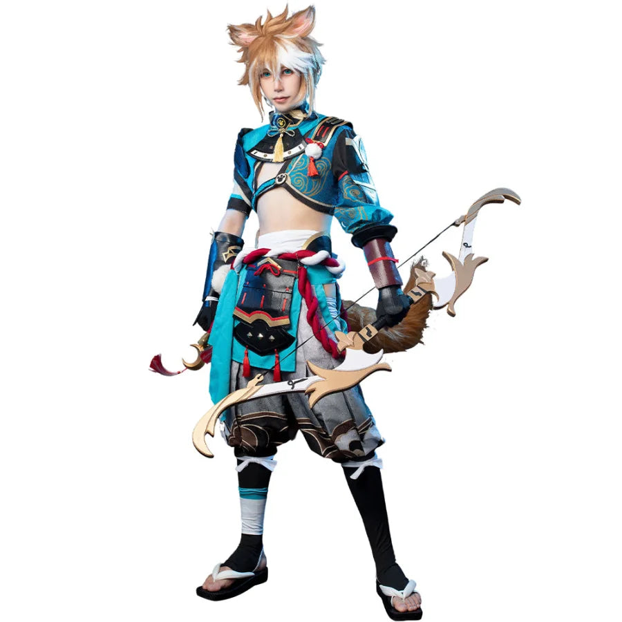 women cosplay costumes for family - groups【READY TO SHIP】Game Genshin Impact Gorou Cosplay Costume Jacquard Version C00668