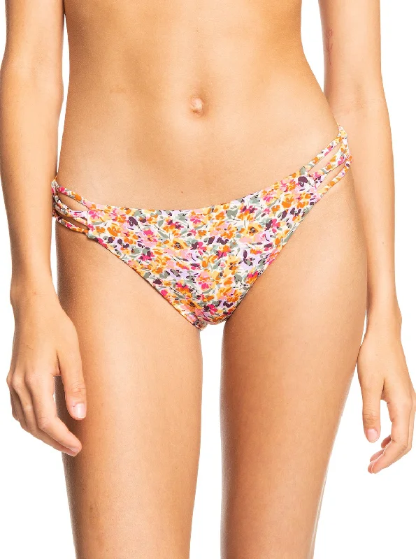 quick dry women bikini briefs for beach activitiesPrinted Beach Classics Hipster Bikini Bottoms - Pastel Rose Swept Up Floral