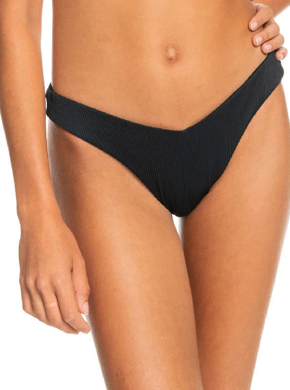 antibacterial women bikini briefs for hygieneRib Roxy Love Cheeky Bikini Bottoms - Anthracite