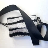 travel friendly women bikini briefs for easy packingWolf & Willa Ronan Silk Crossbody Bag - Black & White Waves