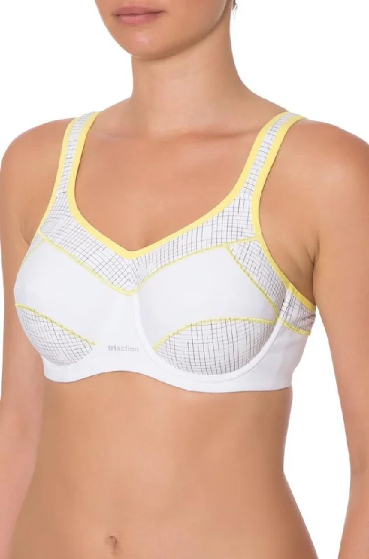 balconette bras for a sexy necklineTriaction Performance Sports Bra (White)