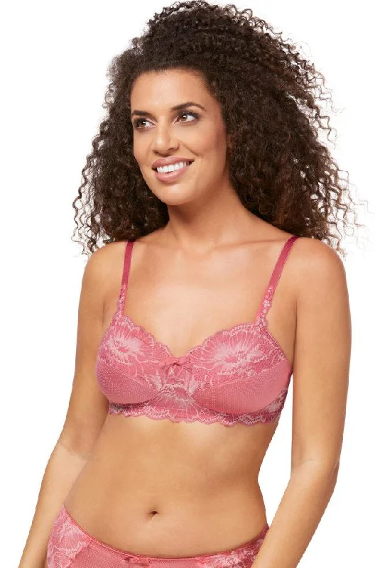 seamless bras for invisible under clothesFloral Chic Wire Free Bra (Strawberry Rose) Available in sizes 10 and A B C -DD cups.