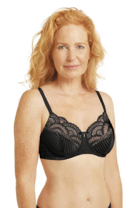 plus size bras with good supportKarolina Wirefree Padded Bra (Black)