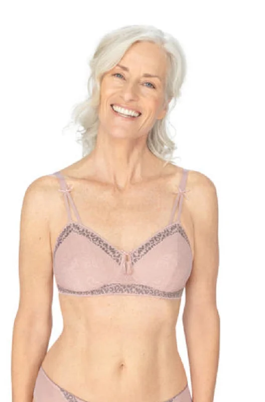 seamless sports bras for minimal chafingCherish Wirefree Bra (Dreamy Pink & Light Grey) Available in sizes 14A and 18A only