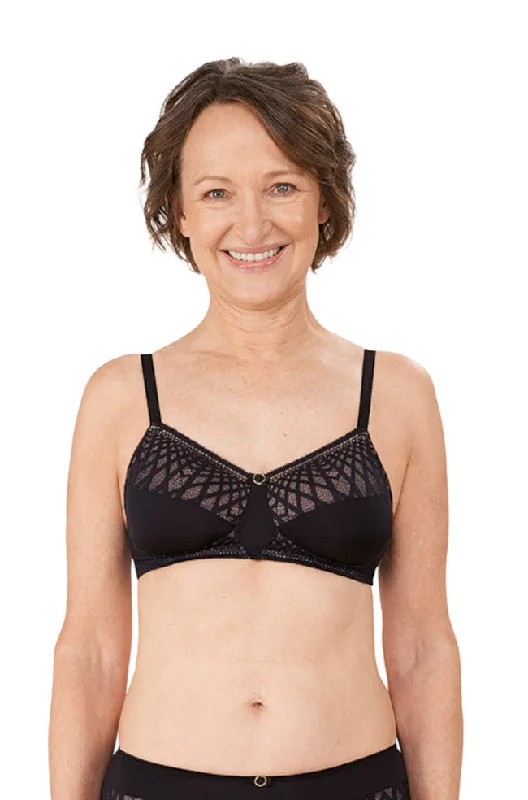 lace balconette bras for a luxurious feelPia Wirefree Bra (Black & Sand)