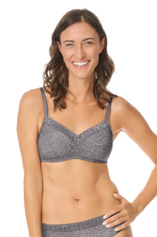 push up bras for enhanced cleavageBliss Wirefree Lightly Padded Bra (Dark/Light Grey)