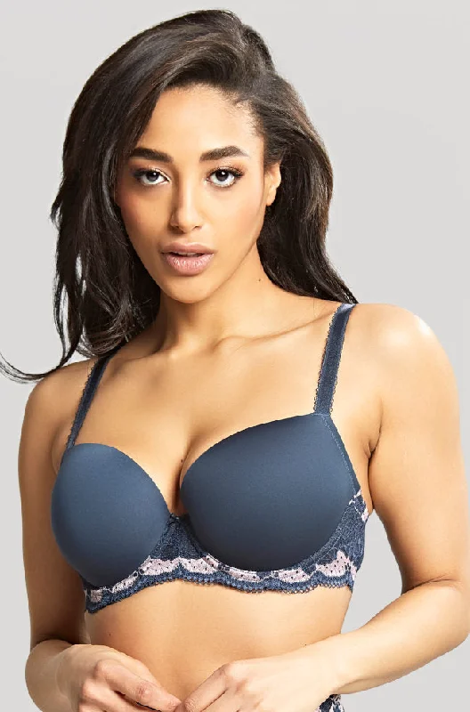 t - shirt bras for a smooth look under clothesClara UW Moulded Sweetheart Bra (Navy & Pearl)