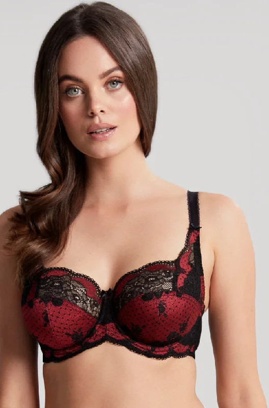 plunge wireless bras for a natural lookClara UW Bra  (Noir Ruby) . Available in sizes 8F and 8FF only