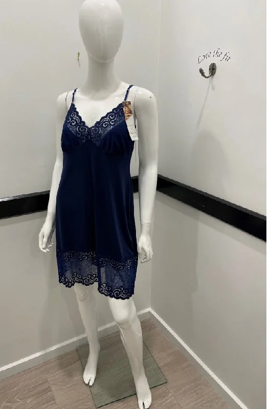 balconette bras for a sexy necklineTactel Chemise with Lace (Navy)