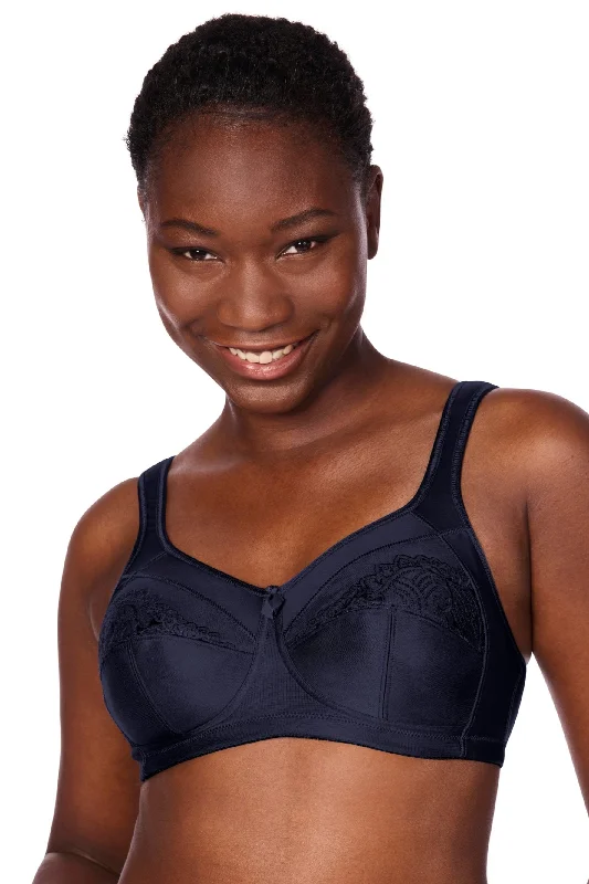 supportive underwire bras for large bustsAmoena Isadora  Wire Free Mastectomy Bra - Dark Blue