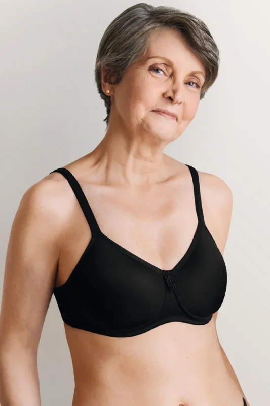 full cup nursing bras for better milk flowAmoena Lara Wire Free Padded Mastectomy Bra - Black