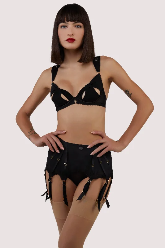 underwire bras with maximum supportAnita Black Mesh 10 Strap Retro Fetish Suspender Belt