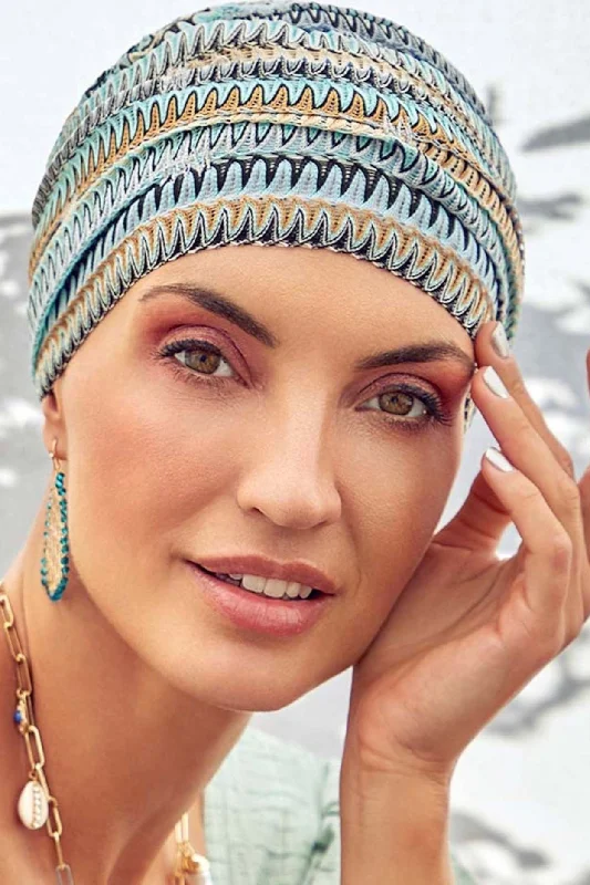 strapless lace bras for formal eventsChristine Boho Turban - Zig Zag Blues