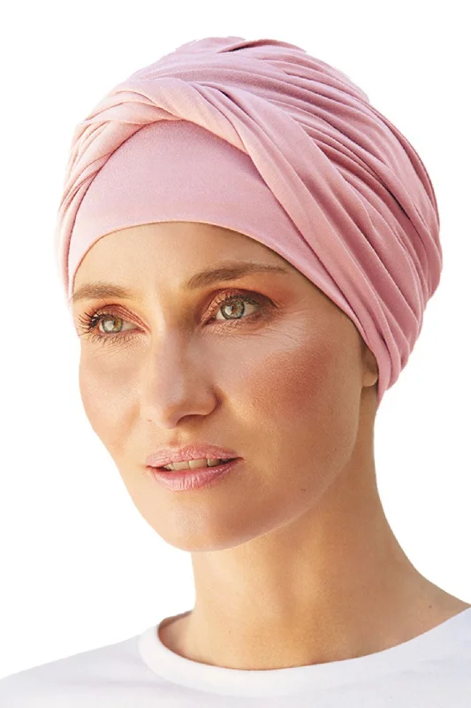 moisture wicking convertible brasChristine Shakti Turban - Rose Melange