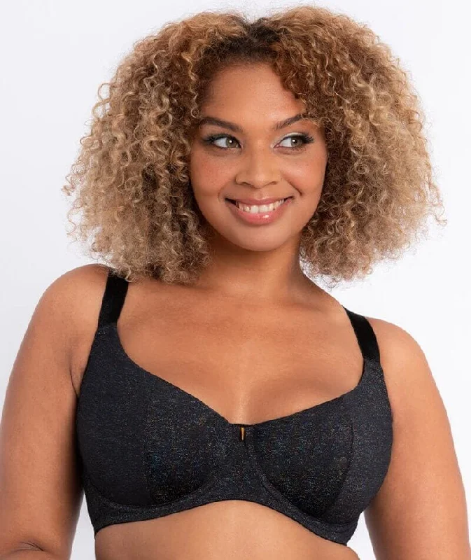 plunge push up bras for a bold lookCurvy Kate All Night Scooped Balcony Bra - Black Multi