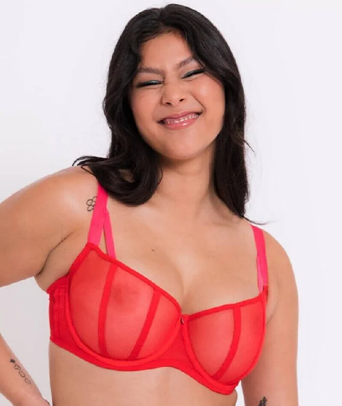 moisture wicking convertible brasCurvy Kate Elementary Balcony Bra - Red/Pink