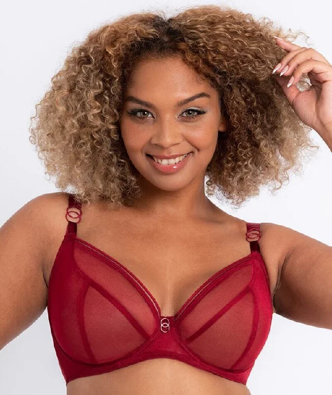 sexy backless push up brasCurvy Kate Lifestyle Plunge Bra - Deep Red