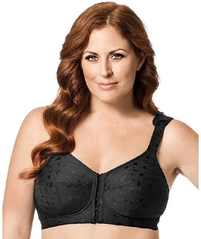 convertible bras with adjustable strapsElila Front Opening Wire-Free Posture Bra - Black