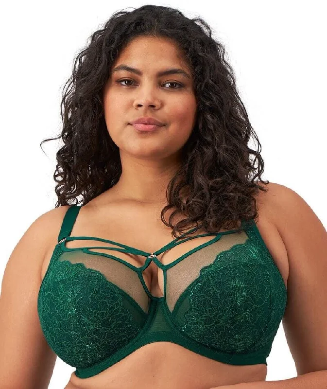 plus size bralette bras for comfortElomi Brianna Underwire Plunge Bra - Rainforest