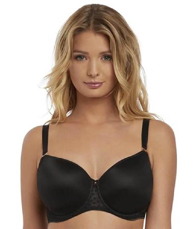 padded bras for added volumeFreya Starlight Underwired Moulded Balcony T-shirt Bra - Black