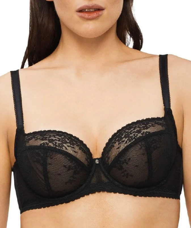 full cup bras for complete coverageNancy Ganz Jasmine Balconette Underwire Bra - Black