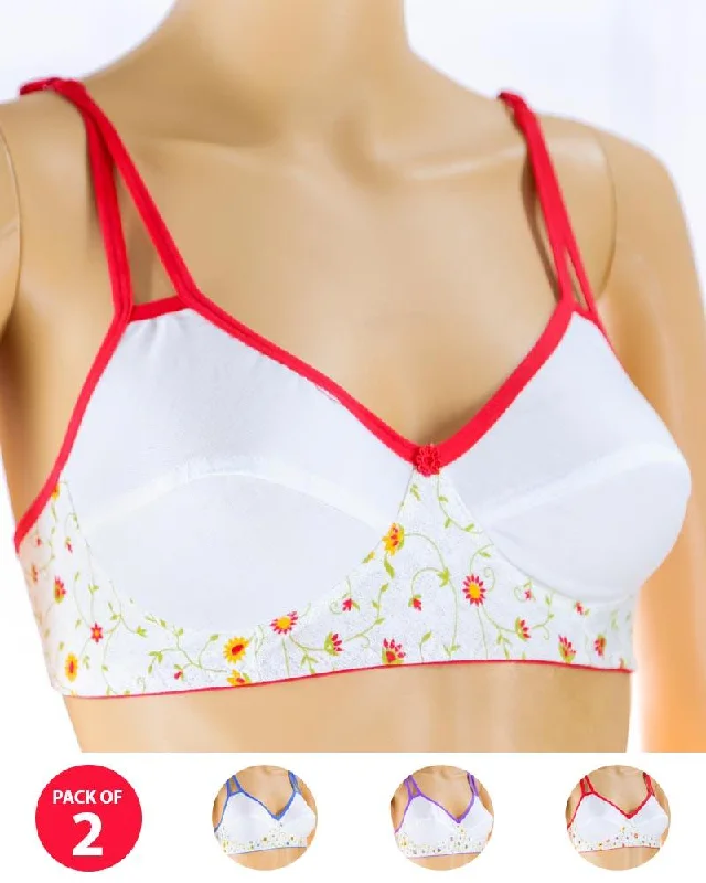 bralette with underwire for added supportPack of 2 Madam Bra - i18 - Non Padded Bra - Non Wired Bra