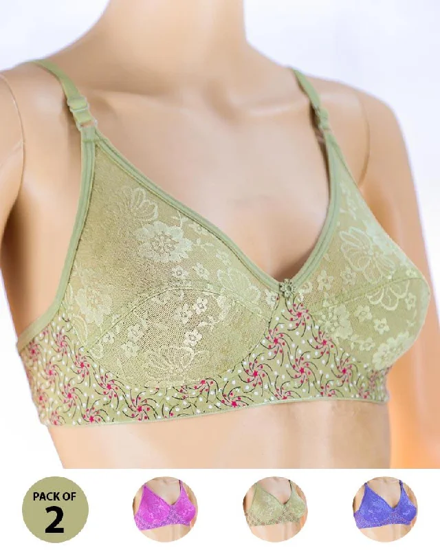 nursing bras for new mothersPack of 2 Madam Bra - K-8238 - Non Padded Bra - Non Wired Bra