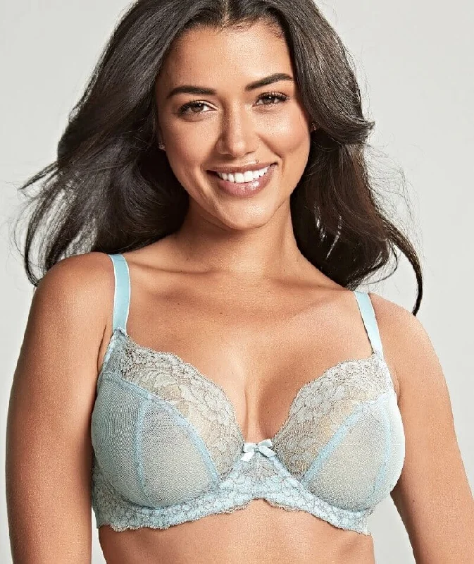 seamless sports bras for minimal chafingPanache Ana Underwired Plunge Bra - Blue/Ash Rose