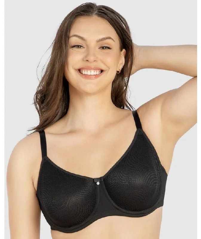 plunge t - shirt bras for a sleek appearanceParfait Pearl Underwire Seamless Minimizer Bra - Black