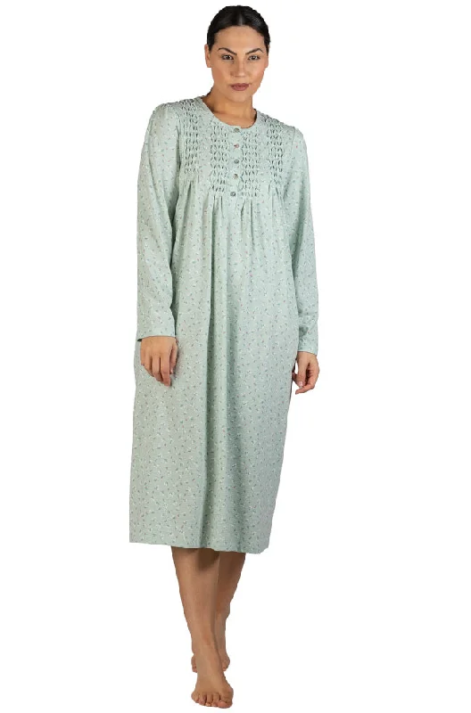 plunge wireless bras for a natural lookDaisy Long Sleeve Polyester Cotton Nightie (Sage)