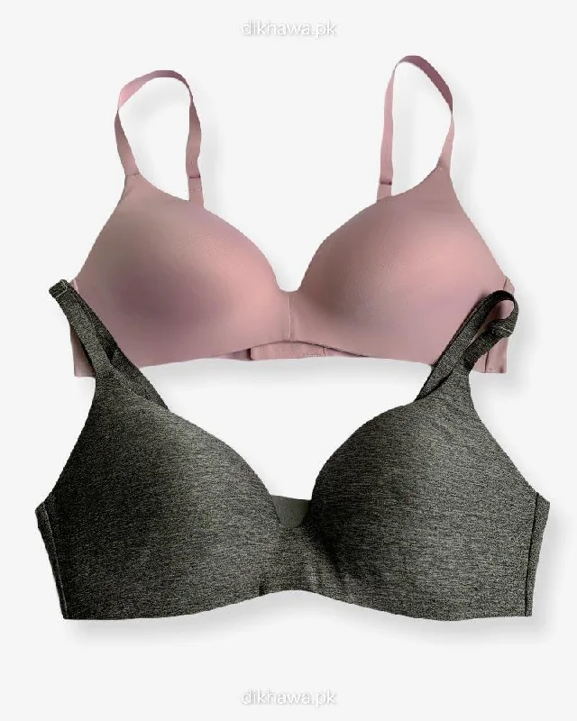 full cup bras for complete coverageT-Shirt Bra - Soft Padded Imported Stocklot Branded Pushup Bra - Non Wired Bra - Non Padded Bra - Pack of 2