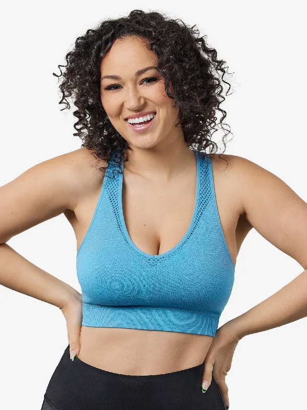 plunge wireless bras for a natural lookThe Lea - Cooling Low-Impact Racerback Sports Bra