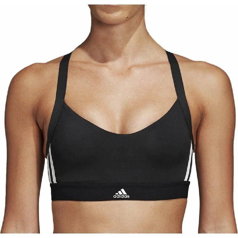 medium impact women sport bra for cyclingadidas All Me 3 Stripes Womens Sports Bra - Black