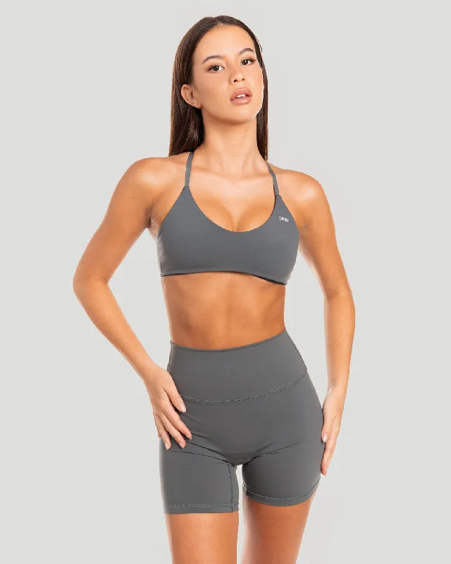 eco - friendly women sport bra made from recycled materialsAura Lite Bra - Cloud Grey