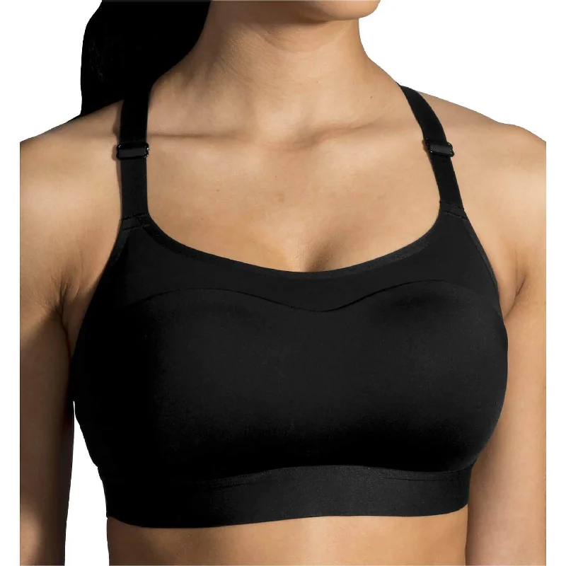 medium impact compression women sport braBrooks Dare Racerback Womens Sports Bra - Black