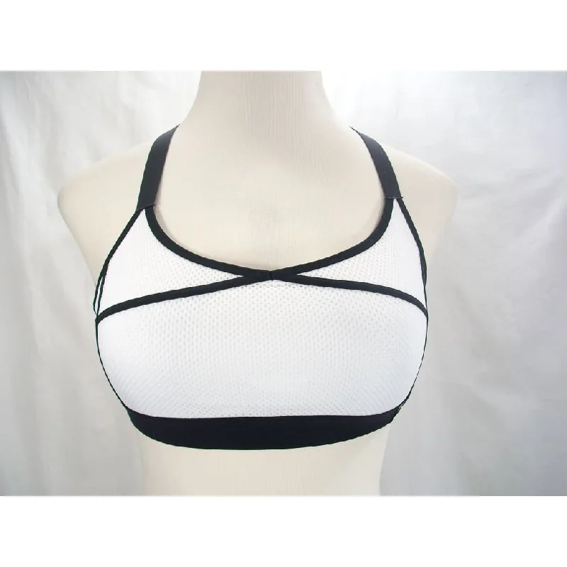 luxury brand women sport bra for high - end qualityChampion C9 N9704 Mesh Cami Wire Free Sports Bra MEDIUM White & Black