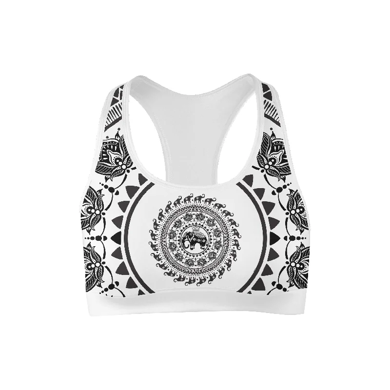 plus size high impact women sport braElephant Sun Mandala v2 Sports Bra