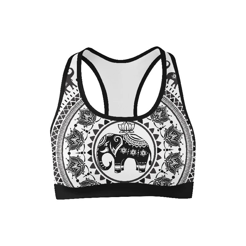 water - resistant women sport bra for water sportsElephant Sun Mandala Sports Bra