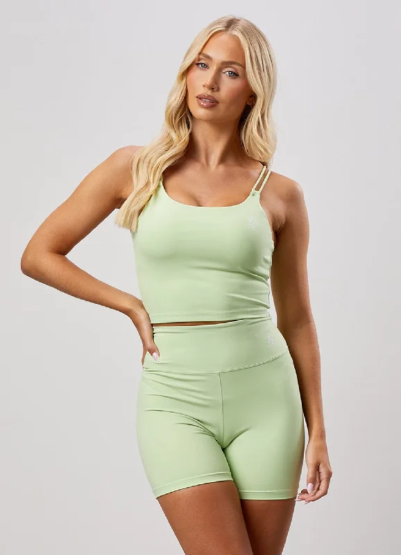 high impact convertible women sport braGym King 365 Long Line Tank - Pistachio