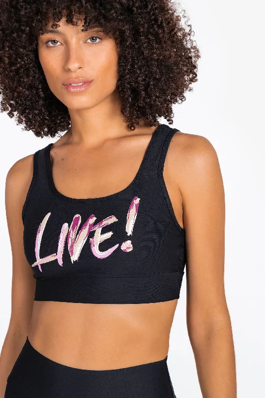 sports women sport bra for multiple activitiesLIVE! Space Crop Top