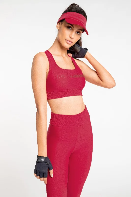 eco - friendly women sport bra made from recycled materialsLIVE! Training Top