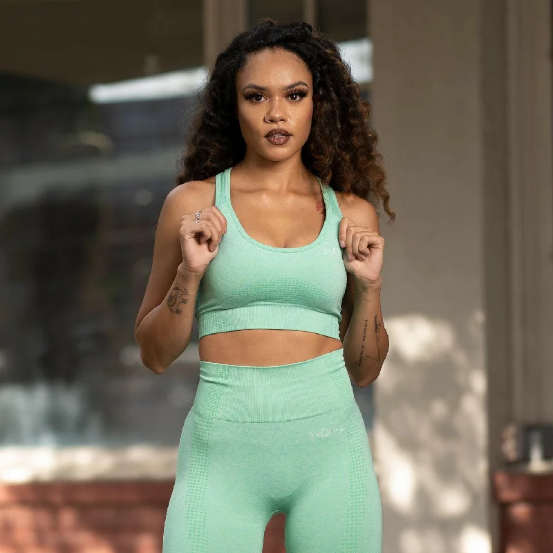 wireless women sport bra for comfortMarvel Seamless Sports Bra - Mint Green