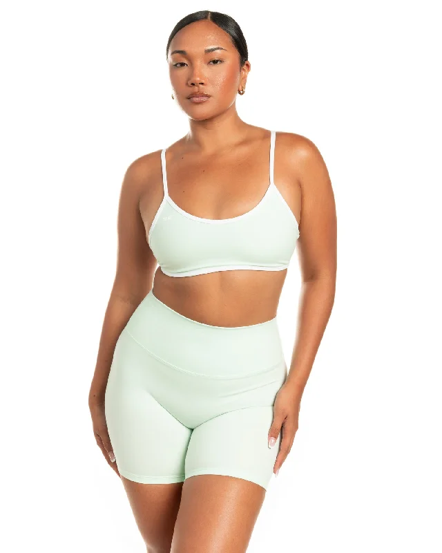 white women sport bra for a clean lookMicro Contrast Bra - Soft Jade