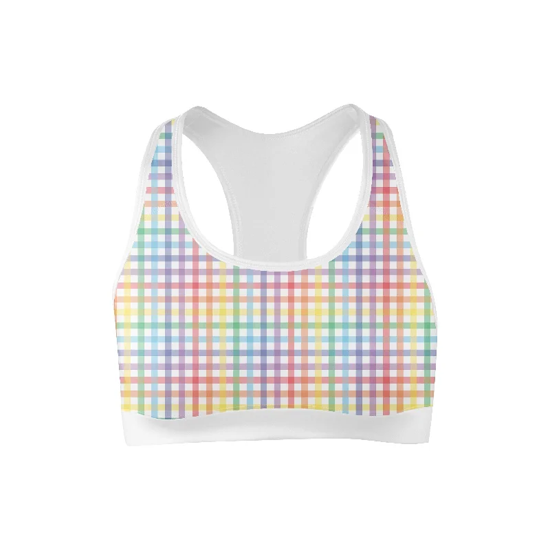 hand - made women sport bra for unique craftsmanshipMidsummer Rainbow Sports Bra